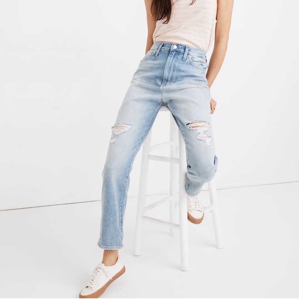 Madewell The Momjean in Gilford Wash: Ripped Edition